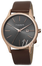 Akribos XXIV Essential Grå/Læder Ø44 mm Akribos XXIV Essential Grå/Læder Ø44 mm