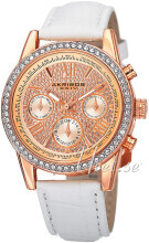 Akribos XXIV Crystal Rosa guldfarvet/Læder Ø36 mm Akribos XXIV Crystal Rosa guldfarvet/Læder Ø36 mm