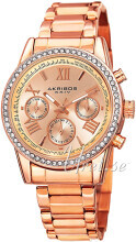 Akribos XXIV Crystal Rosa guldfarvet/Rosaguldtonet stål Ø36 mm Akribos XXIV Crystal Rosa guldfarvet/Rosaguldtonet stål Ø36 mm