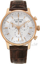 Alexander Statesman Sølvfarvet/Læder Ø42 mm Alexander Statesman Sølvfarvet/Læder Ø42 mm