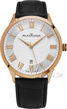 Alexander Statesman Sølvfarvet/Læder Ø42 mm Alexander Statesman Sølvfarvet/Læder Ø42 mm