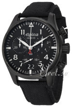 Alpina Startimer Sort/Læder Ø44 mm Alpina Startimer Sort/Læder Ø44 mm