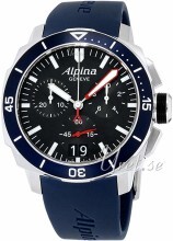 Alpina Seastrong Sort/Læder Ø44 mm Alpina Seastrong Sort/Læder Ø44 mm