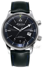 Alpina Seastrong Sort/Læder Ø42 mm Alpina Seastrong Sort/Læder Ø42 mm