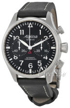 Alpina Startimer Sort/Læder Ø44 mm Alpina Startimer Sort/Læder Ø44 mm