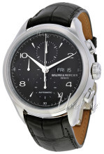 Baume & Mercier Clifton Sort/Læder Ø43 mm Baume & Mercier Clifton Sort/Læder Ø43 mm