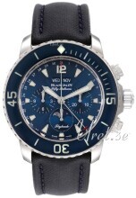Blancpain Fifty Fathoms Blå/Læder Ø45 mm Blancpain Fifty Fathoms Blå/Læder Ø45 mm