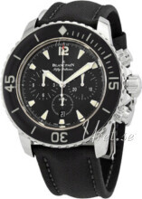 Blancpain Fifty Fathoms Sort/Læder Ø45 mm Blancpain Fifty Fathoms Sort/Læder Ø45 mm