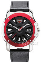 Bulova Harley-Davidson Sort/Læder Ø40 mm Bulova Harley-Davidson Sort/Læder Ø40 mm