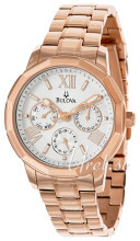 Bulova Bracelet Hvid/Rosaguldtonet stål Ø38 mm Bulova Bracelet Hvid/Rosaguldtonet stål Ø38 mm