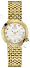 Bulova Diamond Hvid/Gul guldtonet stål Ø28 mm Bulova Diamond Hvid/Gul guldtonet stål Ø28 mm