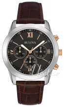 Bulova Sort/Læder Ø40 mm Bulova Sort/Læder Ø40 mm