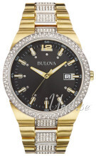 Bulova Crystal Sort/Gul guldtonet stål Ø43 mm Bulova Crystal Sort/Gul guldtonet stål Ø43 mm