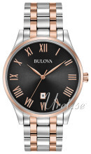 Bulova Bracelet Sort/Rosaguldtonet stål Ø40 mm Bulova Bracelet Sort/Rosaguldtonet stål Ø40 mm