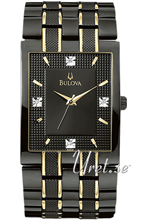 Bulova Diamond Sort/Stål Bulova Diamond Sort/Stål
