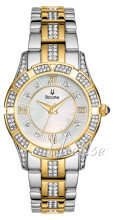Bulova Crystal Hvid/Gul guldtonet stål Ø30 mm Bulova Crystal Hvid/Gul guldtonet stål Ø30 mm