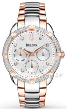 Bulova Diamond Hvid/Rosaguldtonet stål Ø36 mm Bulova Diamond Hvid/Rosaguldtonet stål Ø36 mm