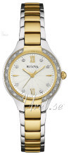 Bulova Diamond Hvid/Gul guldtonet stål Ø28 mm Bulova Diamond Hvid/Gul guldtonet stål Ø28 mm