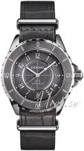 Chanel J12 Grå/Læder Ø38 mm Chanel J12 Grå/Læder Ø38 mm