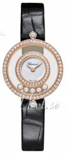 Chopard Happy Diamonds Icons Hvid/Læder Ø25 mm Chopard Happy Diamonds Icons Hvid/Læder Ø25 mm