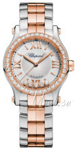 Chopard Happy Sport 30 MM Automatic Sølvfarvet/18 karat rosa gul Chopard Happy Sport 30 MM Automatic Sølvfarvet/18 karat rosa gul