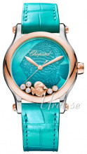 Chopard Happy Fish 36 MM Automatic Blå/Læder Ø36 mm Chopard Happy Fish 36 MM Automatic Blå/Læder Ø36 mm