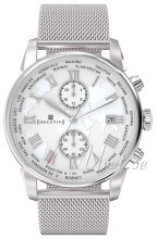 Executive Double Breasted Hvid/Stål Ø42 mm Executive Double Breasted Hvid/Stål Ø42 mm