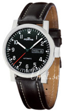 Fortis Spacematic Sort/Læder Ø40 mm Fortis Spacematic Sort/Læder Ø40 mm