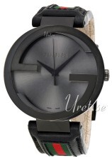 Gucci Interlocking Sort/Læder Ø42 mm Gucci Interlocking Sort/Læder Ø42 mm