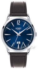 Henry London Harrow Blå/Læder Ø41 mm Henry London Harrow Blå/Læder Ø41 mm
