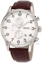 Hugo Boss Aeroliner Sølvfarvet/Læder Ø44 mm Hugo Boss Aeroliner Sølvfarvet/Læder Ø44 mm