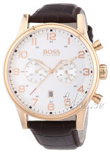 Hugo Boss Aeroliner Hvid/Læder Ø44 mm Hugo Boss Aeroliner Hvid/Læder Ø44 mm