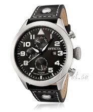 Invicta II Sort/Læder Ø45 mm Invicta II Sort/Læder Ø45 mm