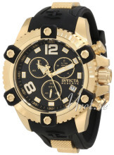 Invicta Reserve Sort/Gul guldtonet stål Ø48 mm Invicta Reserve Sort/Gul guldtonet stål Ø48 mm