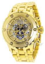 Invicta Subaqua Guldfarvet/Gul guldtonet stål Ø52 mm Invicta Subaqua Guldfarvet/Gul guldtonet stål Ø52 mm