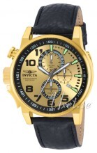 Invicta Force Guldfarvet/Læder Ø46 mm Invicta Force Guldfarvet/Læder Ø46 mm