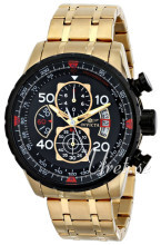 Invicta Aviator Sort/Guldtonet stål Ø48 mm Invicta Aviator Sort/Guldtonet stål Ø48 mm