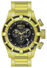 Invicta Bolt Sort/Gul guldtonet stål Ø50 mm Invicta Bolt Sort/Gul guldtonet stål Ø50 mm