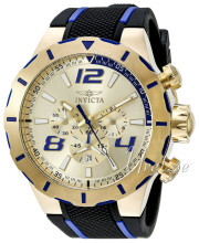 Invicta S1 Guldfarvet/Gummi Ø42 mm Invicta S1 Guldfarvet/Gummi Ø42 mm