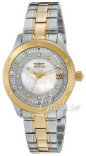 Invicta Wildflower Hvid/Gul guldtonet stål Ø33 mm Invicta Wildflower Hvid/Gul guldtonet stål Ø33 mm