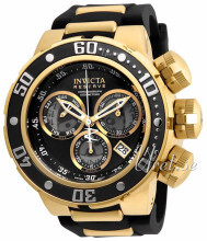 Invicta Reserve Sort/Gul guldtonet stål Ø52 mm Invicta Reserve Sort/Gul guldtonet stål Ø52 mm