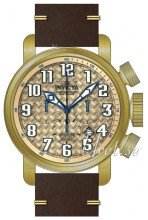 Invicta Aviator Guldfarvet/Læder Ø52 mm Invicta Aviator Guldfarvet/Læder Ø52 mm