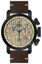 Invicta Aviator Guldfarvet/Læder Ø52 mm Invicta Aviator Guldfarvet/Læder Ø52 mm