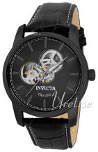 Invicta Sort/Læder Ø44 mm Invicta Sort/Læder Ø44 mm