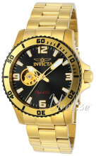Invicta Sort/Gul guldtonet stål Ø43 mm Invicta Sort/Gul guldtonet stål Ø43 mm