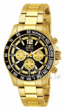 Invicta Signature II Sort/Gul guldtonet stål Ø45 mm Invicta Signature II Sort/Gul guldtonet stål Ø45 mm