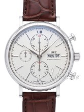 IWC Portofino Chronograph Sølvfarvet/Læder Ø42 mm IWC Portofino Chronograph Sølvfarvet/Læder Ø42 mm