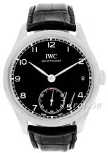 IWC Portuguese Hand-Wound Eight Days Sort/Læder Ø43 mm IWC Portuguese Hand-Wound Eight Days Sort/Læder Ø43 mm