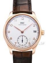 IWC Portuguese Hand-Wound Eight Days Hvid/Læder Ø43 mm IWC Portuguese Hand-Wound Eight Days Hvid/Læder Ø43 mm