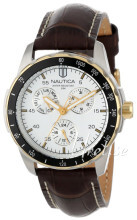 Nautica Windseeker Sølvfarvet/Læder Ø40 mm Nautica Windseeker Sølvfarvet/Læder Ø40 mm